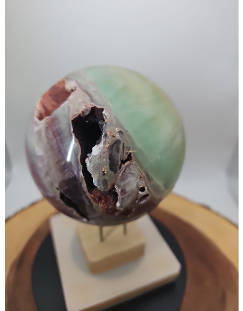 Load image into Gallery viewer, Rainbow Fluorite Quartz Crystal Sphere - Polished Healing

