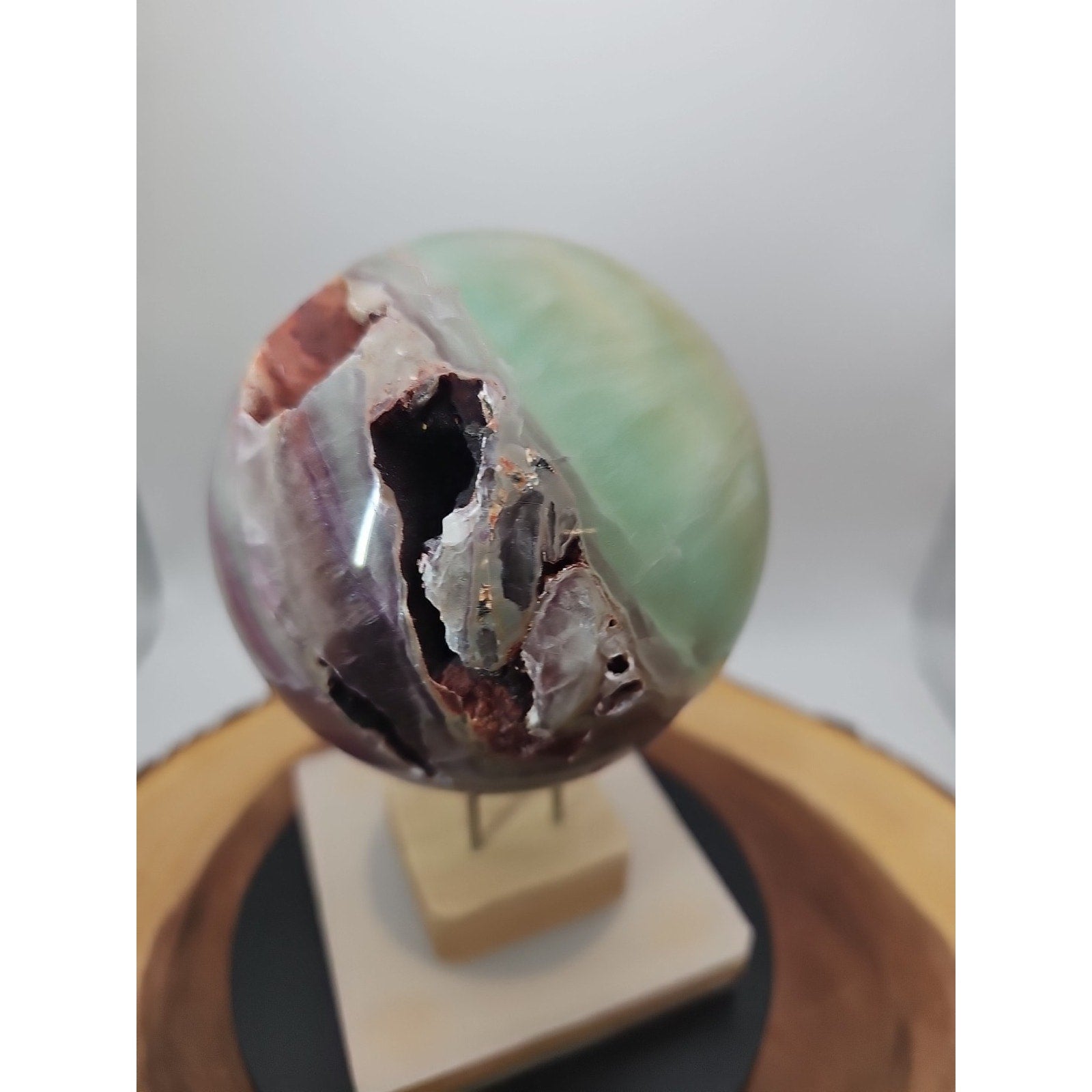 Rainbow Fluorite Quartz Crystal Sphere - Polished Healing