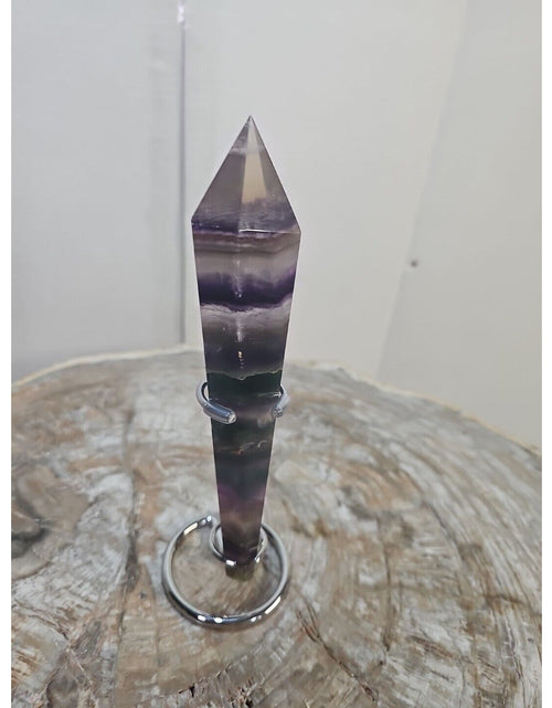 Load image into Gallery viewer, 255g Fluorite crystal scepter 7in Long W/STAND
