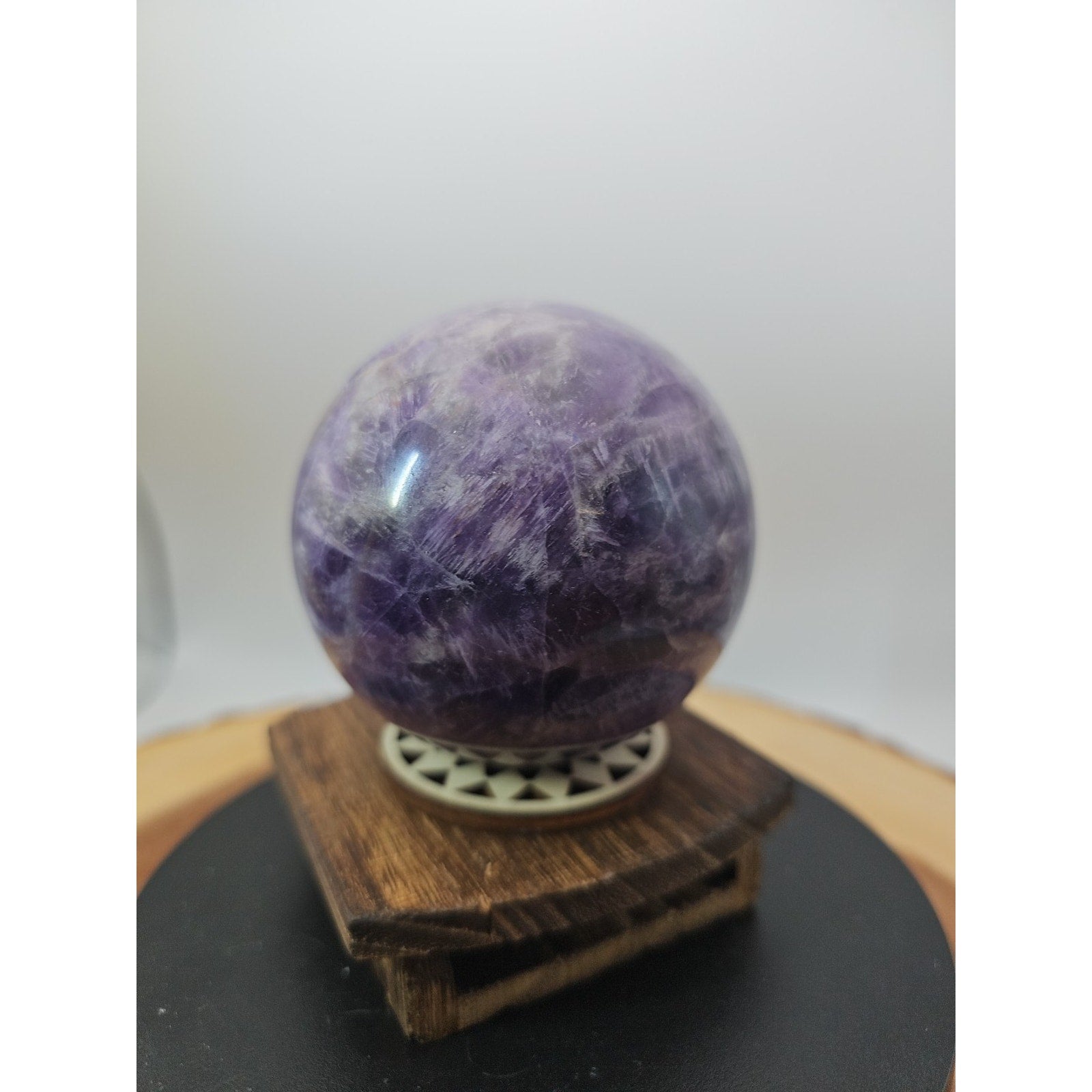 1.27LB Natural Dream Amethyst Quartz Crystal Sphere Ball Healing