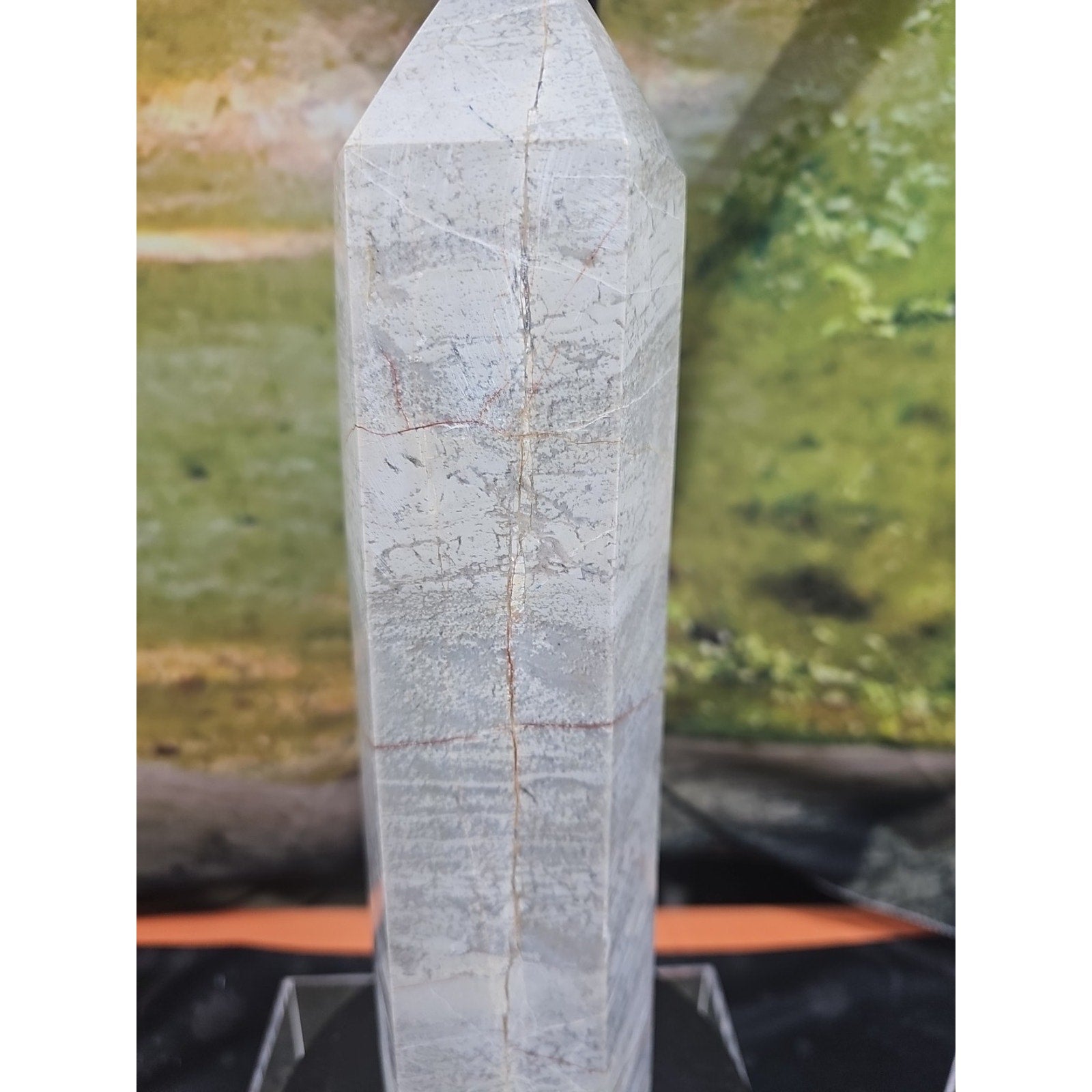 6.66lbs 12in Tall Ocean Jasper Crystal Point