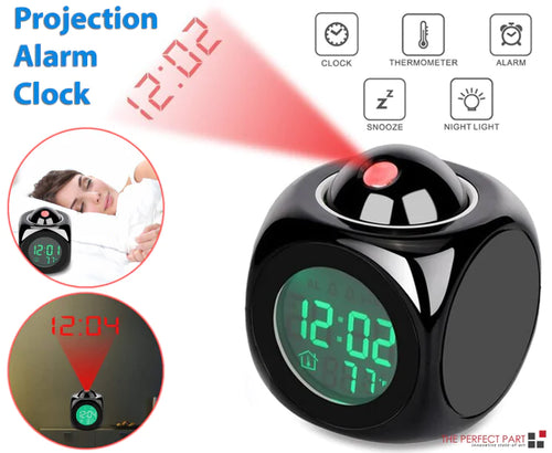 Load image into Gallery viewer, LED Projection Alarm Clock Digital LCD Display Voice Talking Weather Snooze USB
