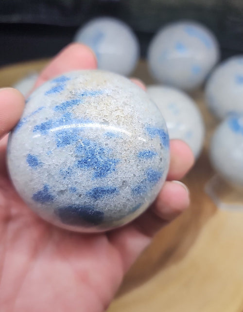 Load image into Gallery viewer, Lazurite Crystal Quartz sphere
