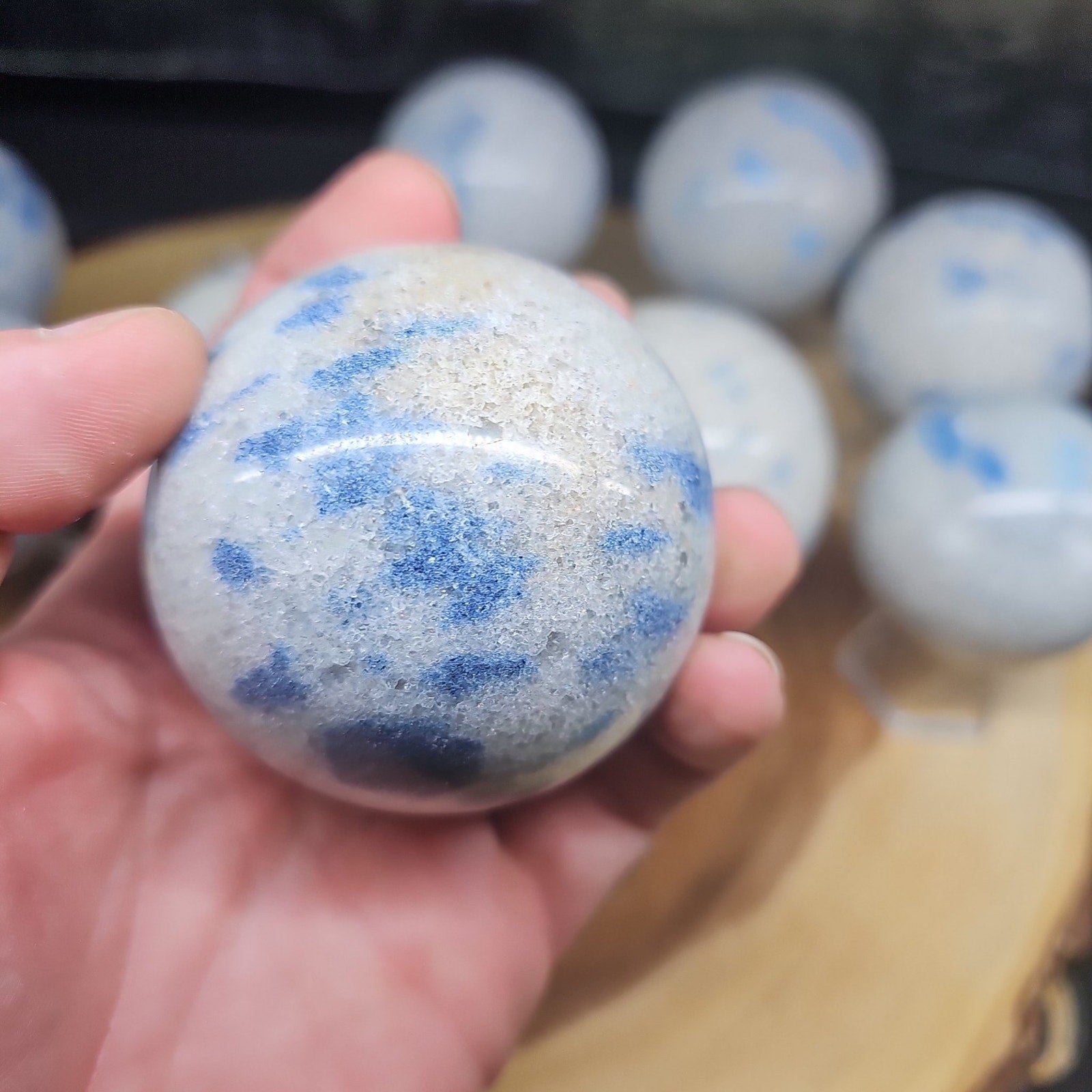 Lazurite Crystal Quartz sphere