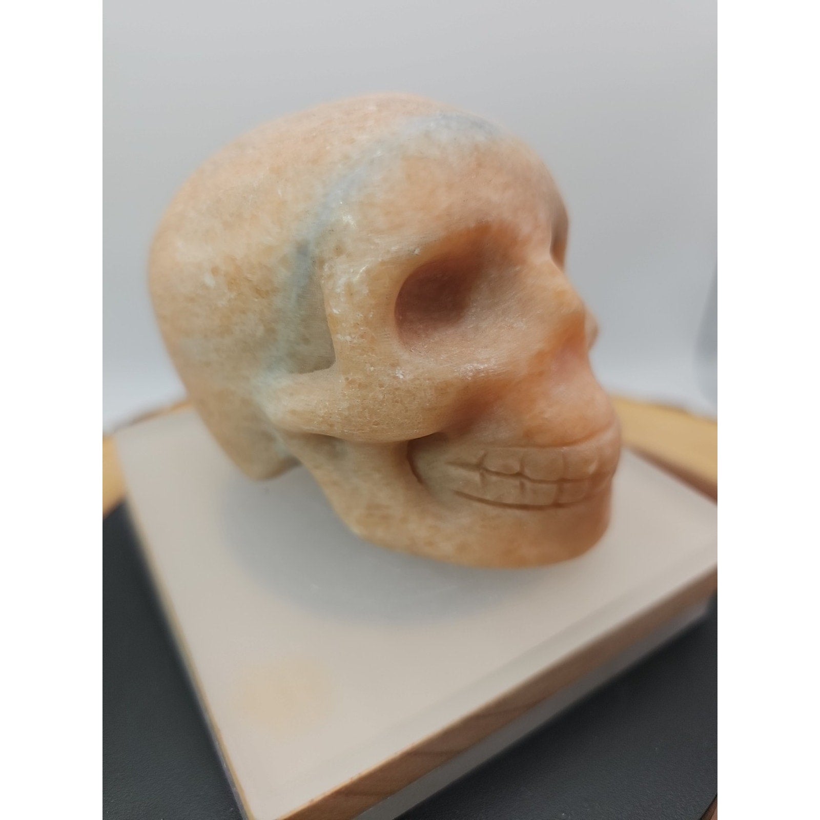 1.24lb Natural Jasper Calcite Skulls Crystal Carving Mixed Stones Healing