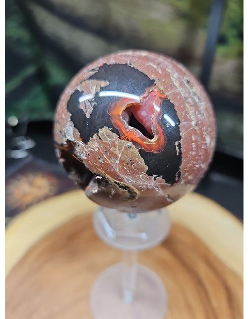 Load image into Gallery viewer, 1.17LB Natural Vesuvianite Agate Carnelian Crystal Geode Sphere Ball Healing
