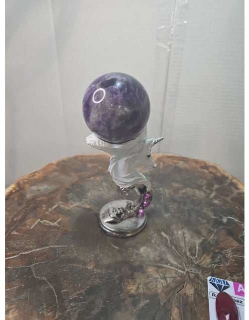 Load image into Gallery viewer, 330G Natural Dream Amethyst Quartz Crystal Sphere Ball Healing W/Stand
