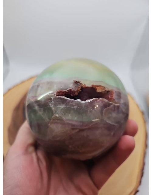 Load image into Gallery viewer, Rainbow Fluorite Quartz Crystal Sphere - Polished Healing
