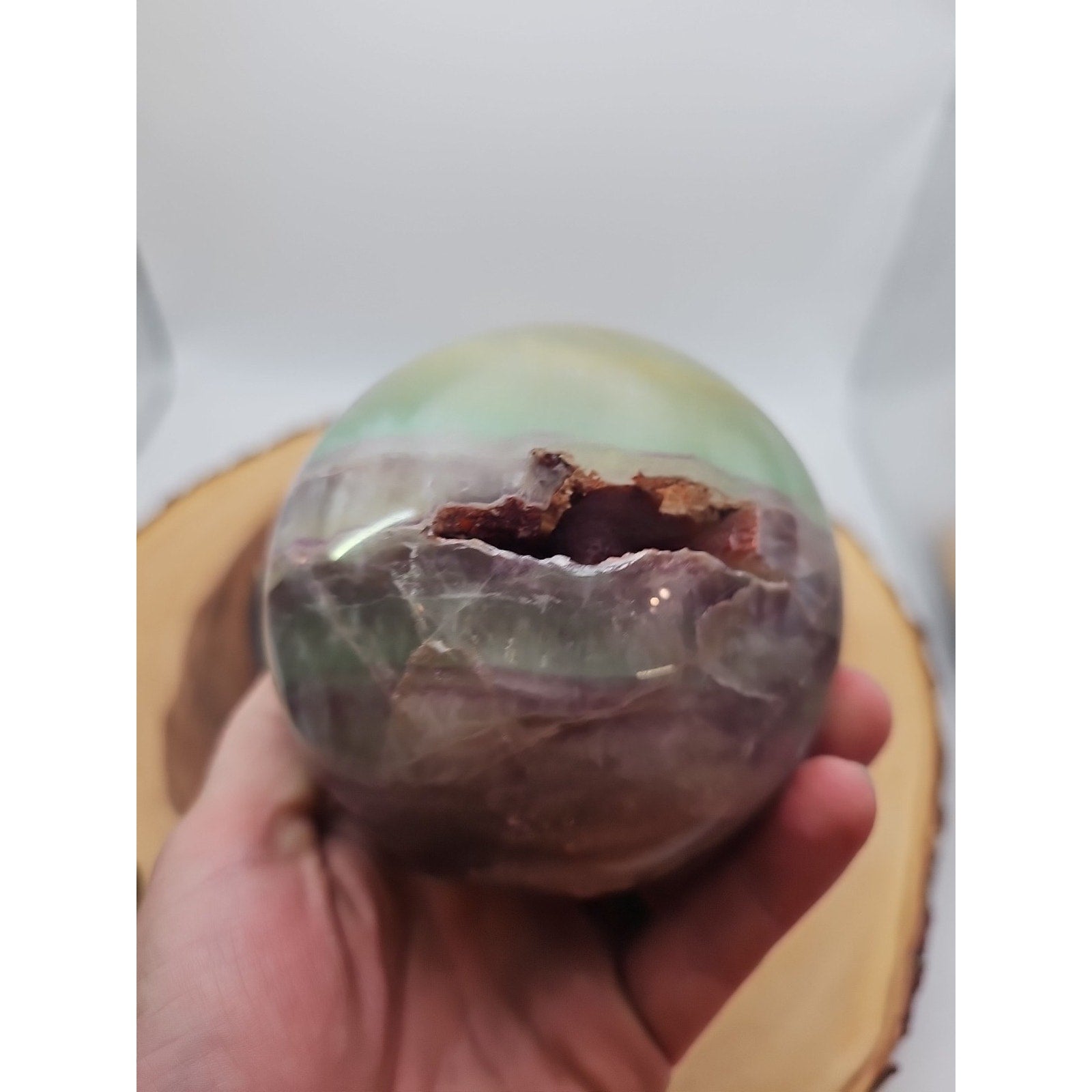 Rainbow Fluorite Quartz Crystal Sphere - Polished Healing