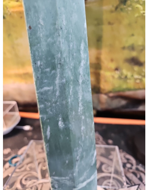 Load image into Gallery viewer, 4.69lbs 12in Tall Green Jasper Crystal Point Tower Healing
