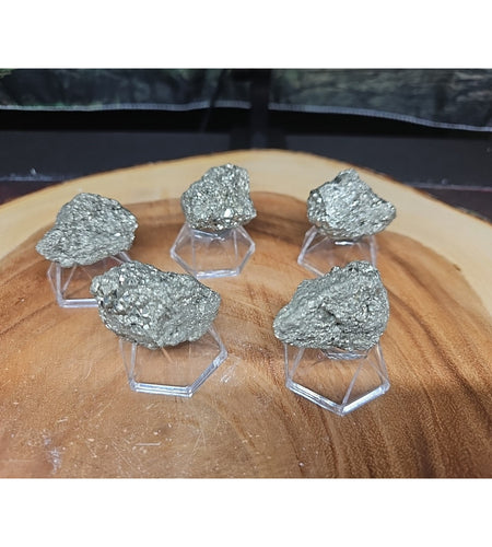 Quartz Pyrite Clusters Mineral 60-65 gr Each W/stand