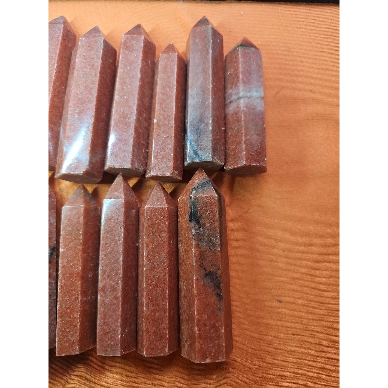 5pcs Avg .65 Natural Rhodonite Quartz Crystal Brazil