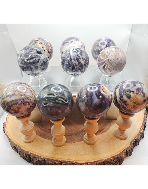 Load image into Gallery viewer, 55mm To 65mm Natural Sphalerite Quartz Crystal W/wooden Stand 1 Each
