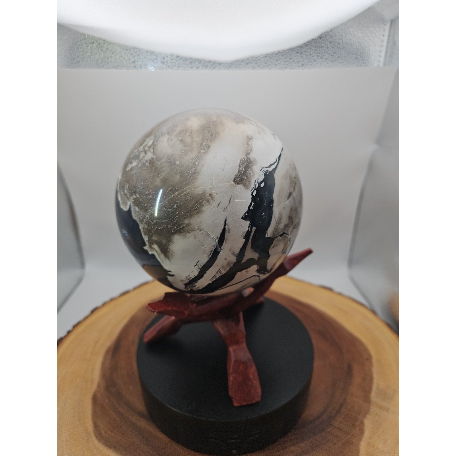 5.83lb Natural Volcanic agate Quartz Magic Crystal Healing Ball Sphere Healing