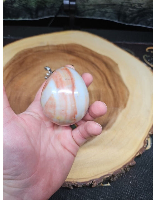 Load image into Gallery viewer, Ocean Jasper Egg Caramel Agate W/Stand 274grams
