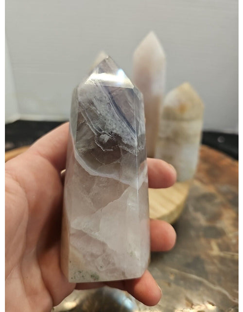 Load image into Gallery viewer, 4Pcs Natural Rainbow Fluorite Quartz Crystal Point Tower Polished Healing
