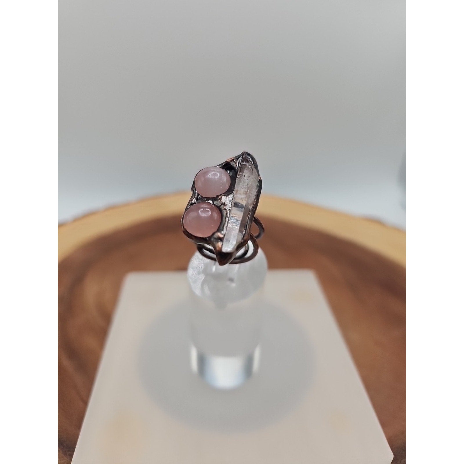 Adjustable Quartz Crystal Ring