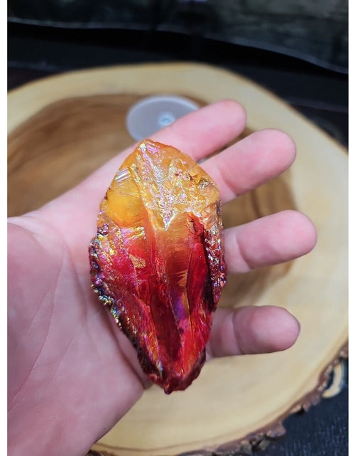 Load image into Gallery viewer, Titanium Aura Quartz Crystal With Stand
