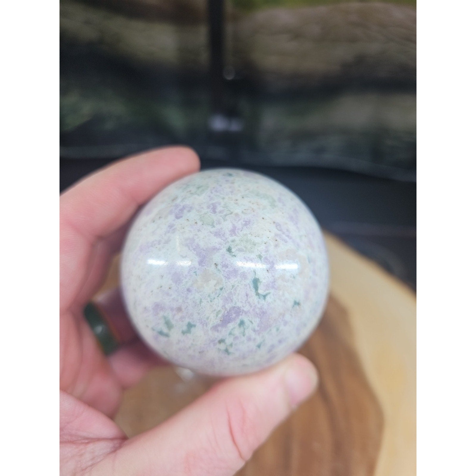 Natural Quartz Crystal Jasper Sphere Ball Polished 63mm &stand