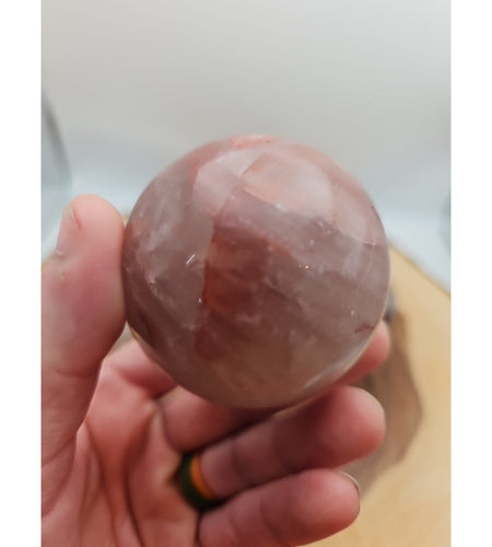 Fire Quartz Crystal Sphere 55-60mm W/stand 1 Each