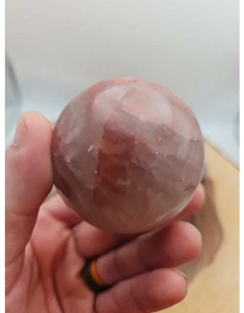 Load image into Gallery viewer, Fire Quartz Crystal Sphere 55-60mm W/stand 1 Each
