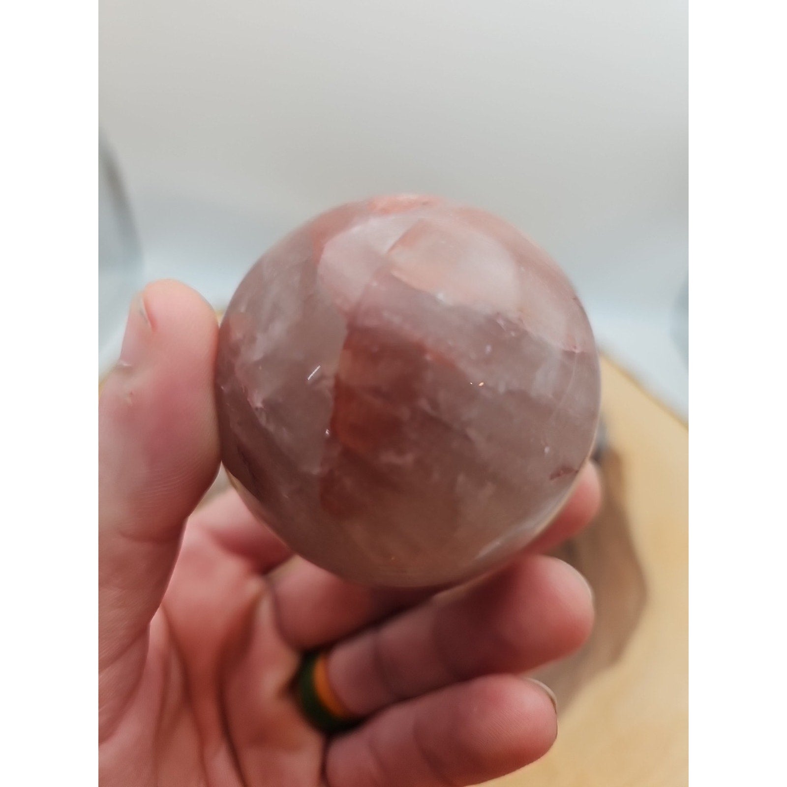 Fire Quartz Crystal Sphere 55-60mm W/stand 1 Each