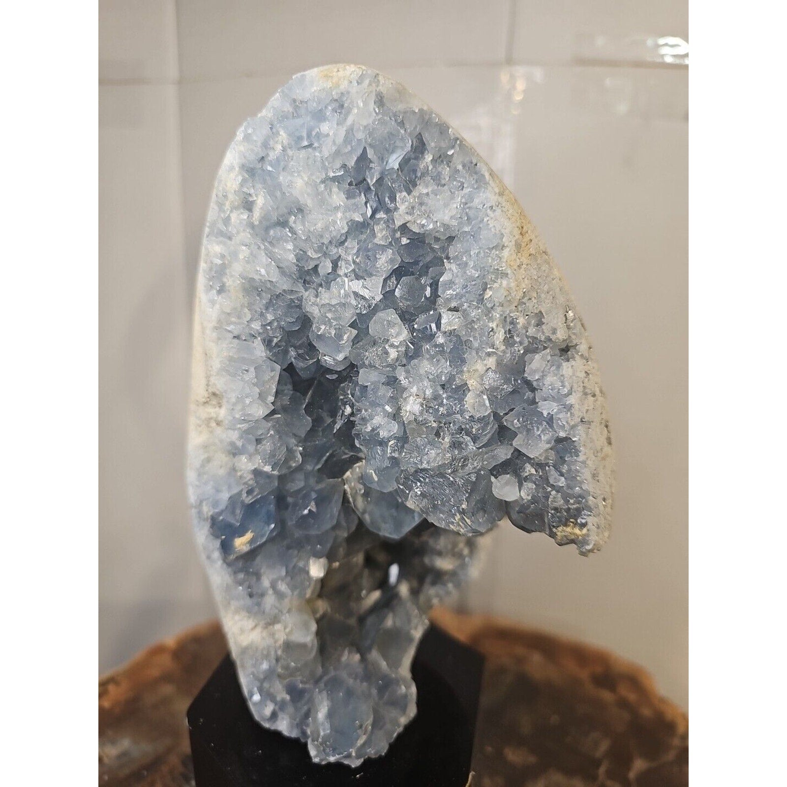 4.90lbs Natural Baby Blue Celestite Quartz Crystal Geode Cluster Points Brazil