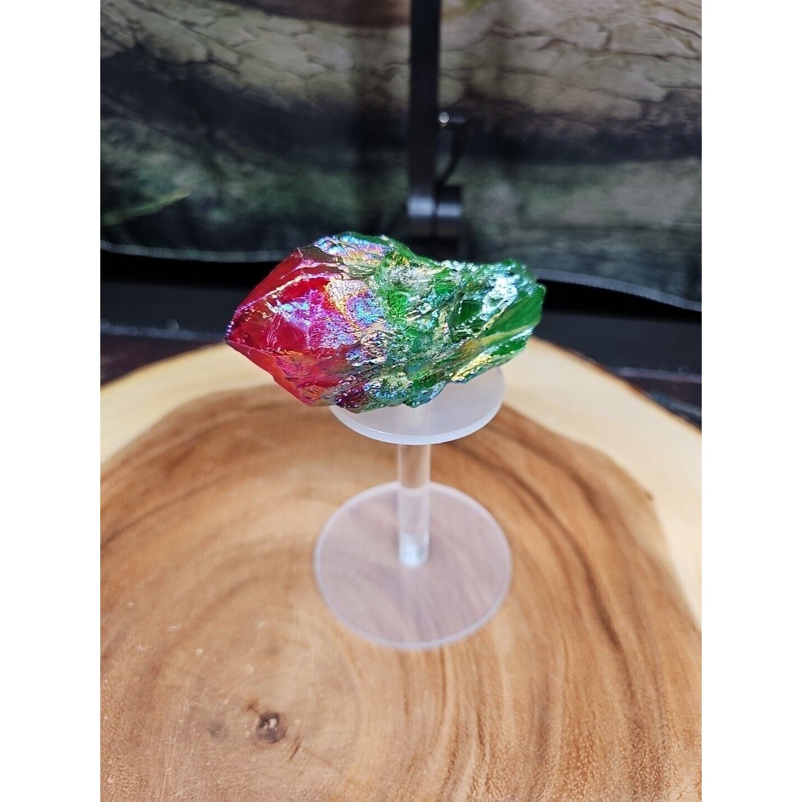 Titanium Aura Quartz Crystal With Stand