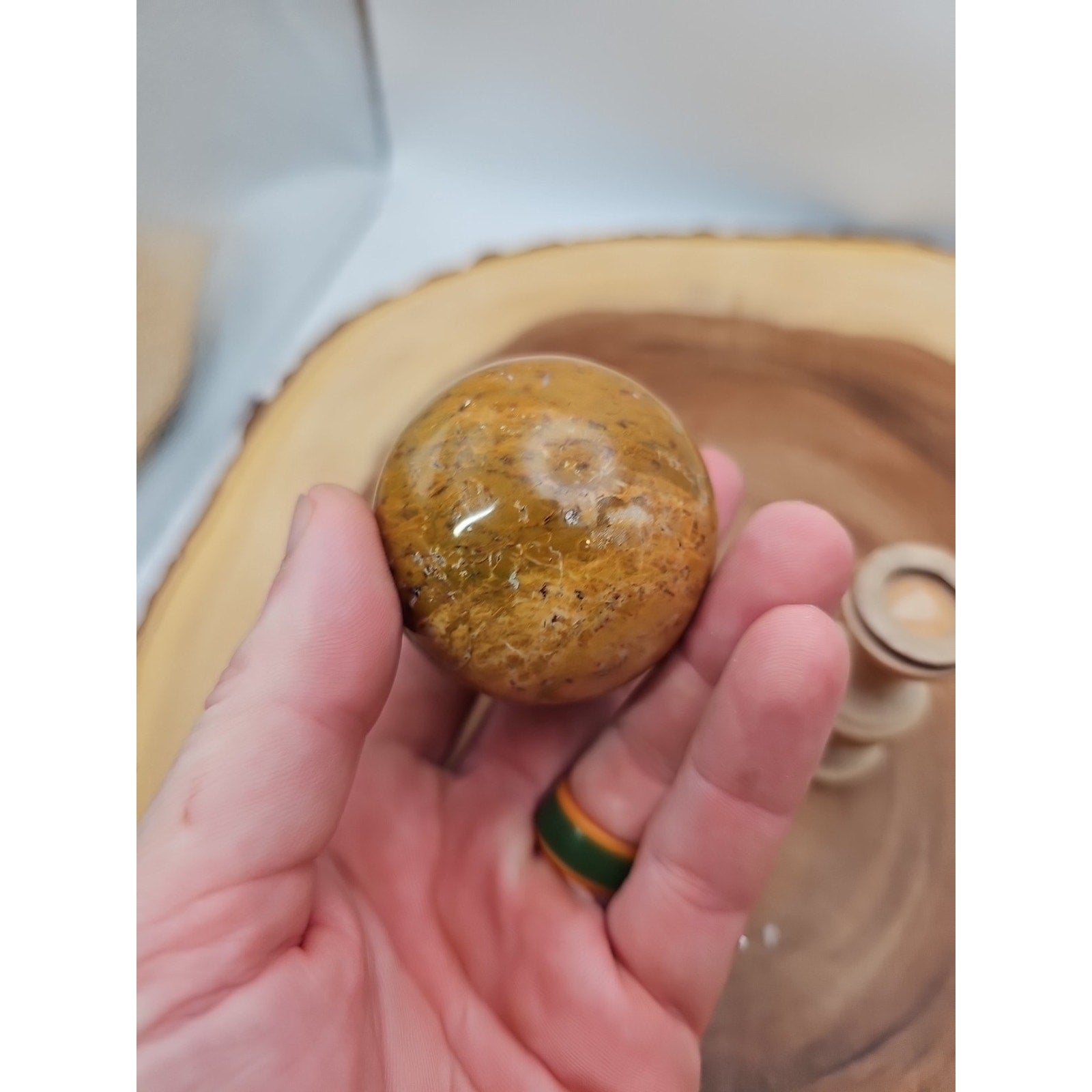 Ocean Jasper Sphere W/Stand 187g