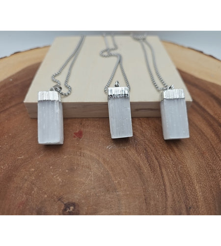 Selenite Crystal Necklace 1 Each W/Chain