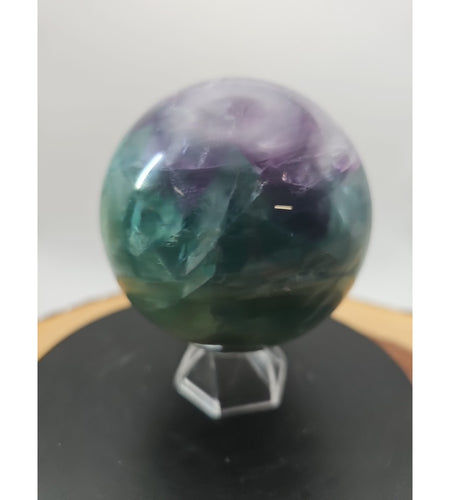 2.11lbs Natural Rainbow Fluorite Quartz Crystal Sphere Ball Polished Healing