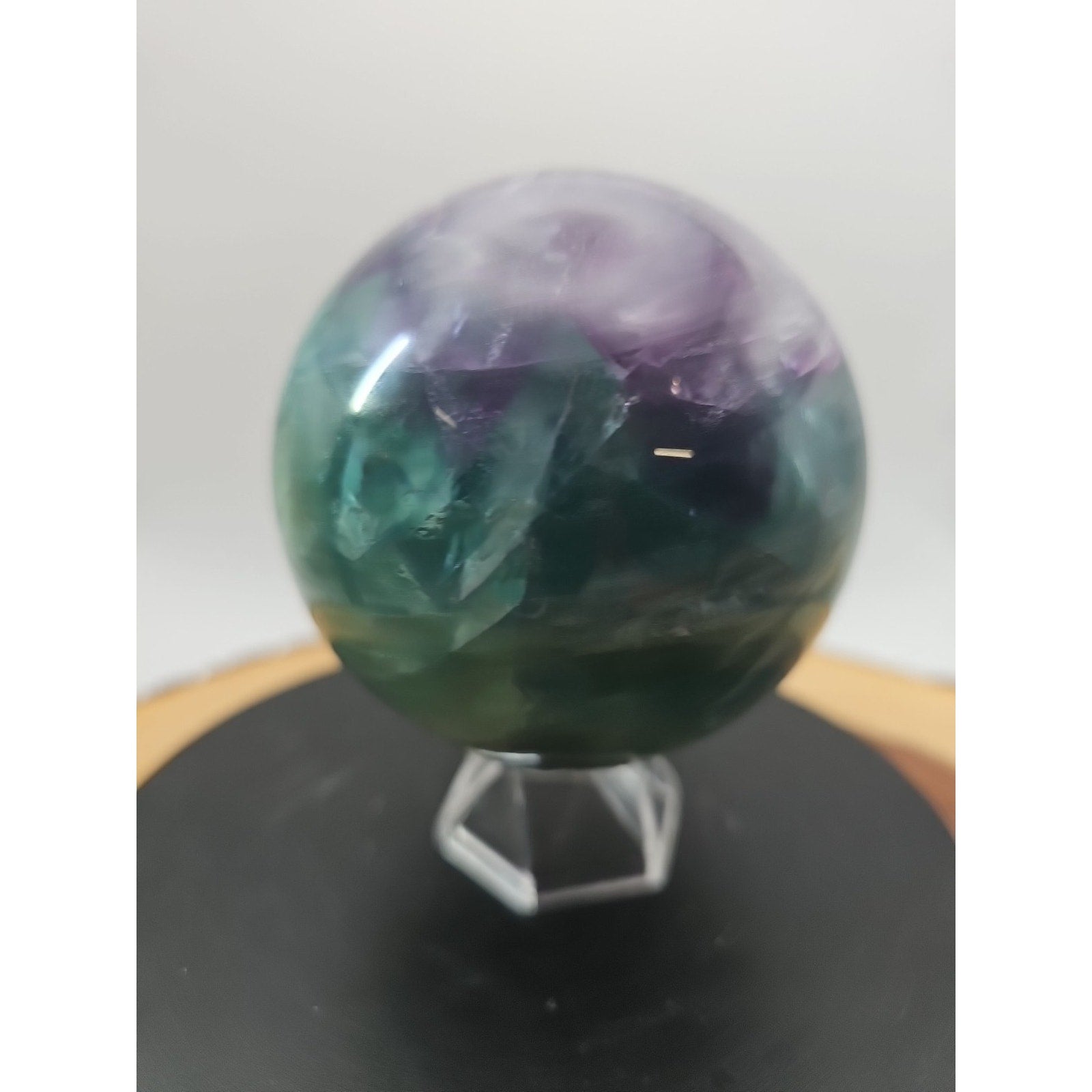 2.11lbs Natural Rainbow Fluorite Quartz Crystal Sphere Ball Polished Healing