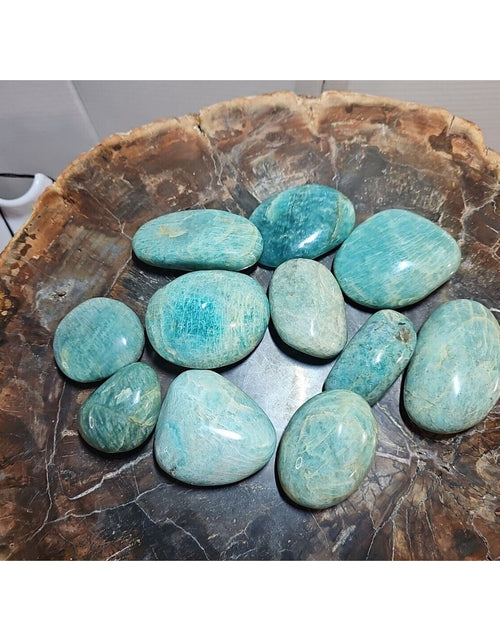 Load image into Gallery viewer, 1Pcs Large Natural Green Amazonite Quartz Crystal Palm Stones Polished
