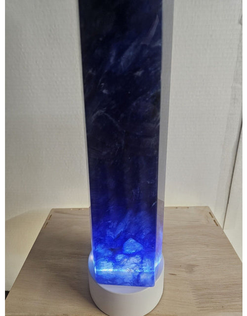 Load image into Gallery viewer, 6.8LB 13.7&quot; Huge Blue Smelt Melting Quartz Crystal Point Tower Polished Healing
