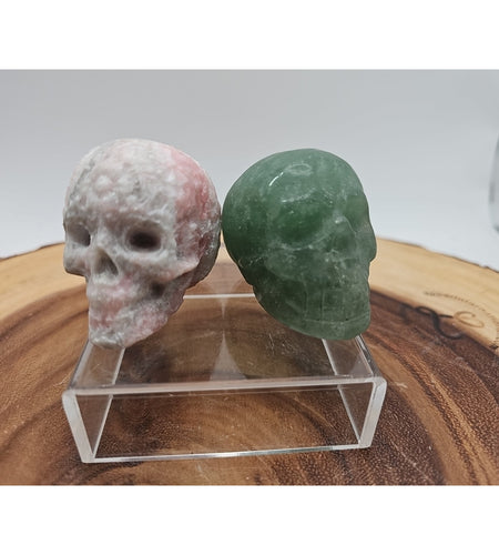 Pink Opal &Fluorite Skulls. .60lb 49mm