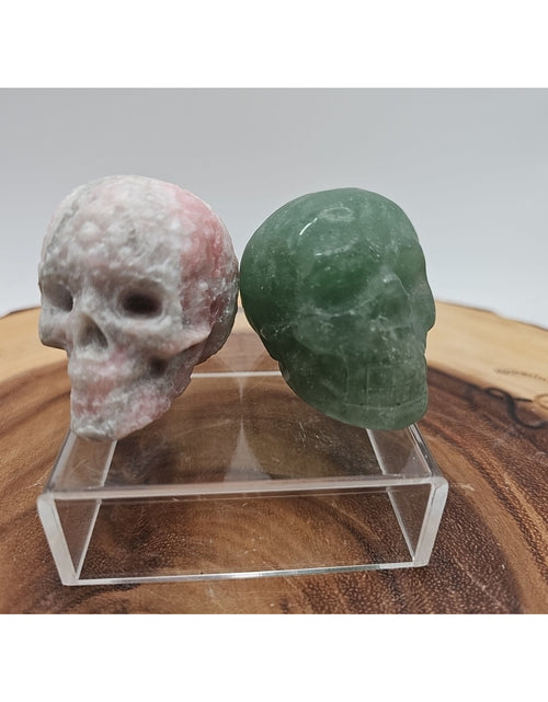 Load image into Gallery viewer, Pink Opal &amp;Fluorite Skulls. .60lb 49mm
