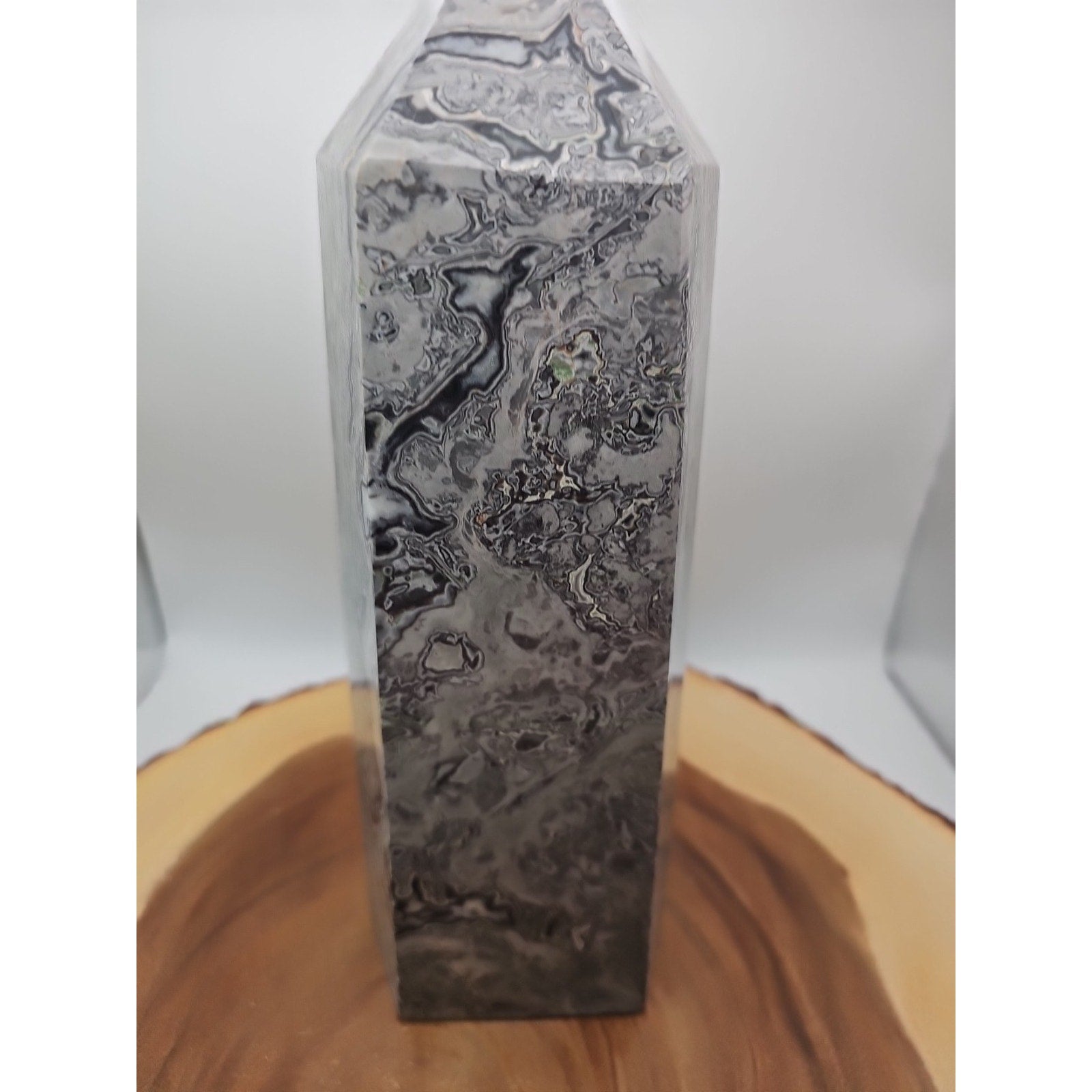 8.14lb Gray Crazy Lace & Shell Stone Jasper Crystal Tower