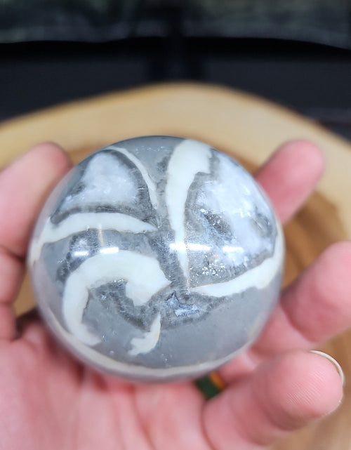 Load image into Gallery viewer, 1000 Eye Ocean jasper quartz sphere
