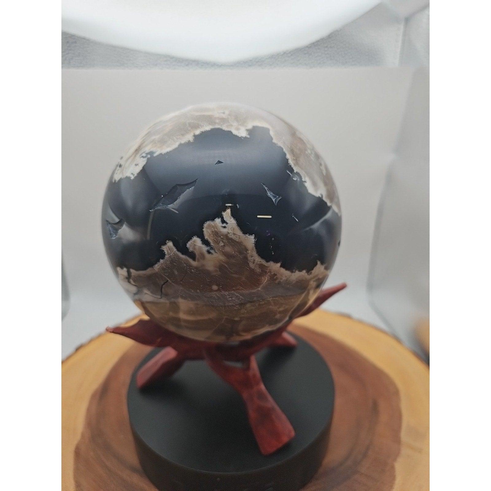 5.83lb Natural Volcanic agate Quartz Magic Crystal Healing Ball Sphere Healing