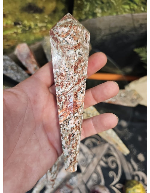 Load image into Gallery viewer, Natural Leopard Skin Jasper Crystal Scepter .40 Avg
