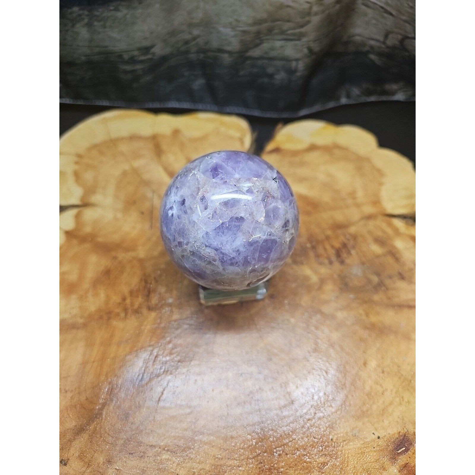 Amethyst Sphere 65mm W/Glass Stand 1lb