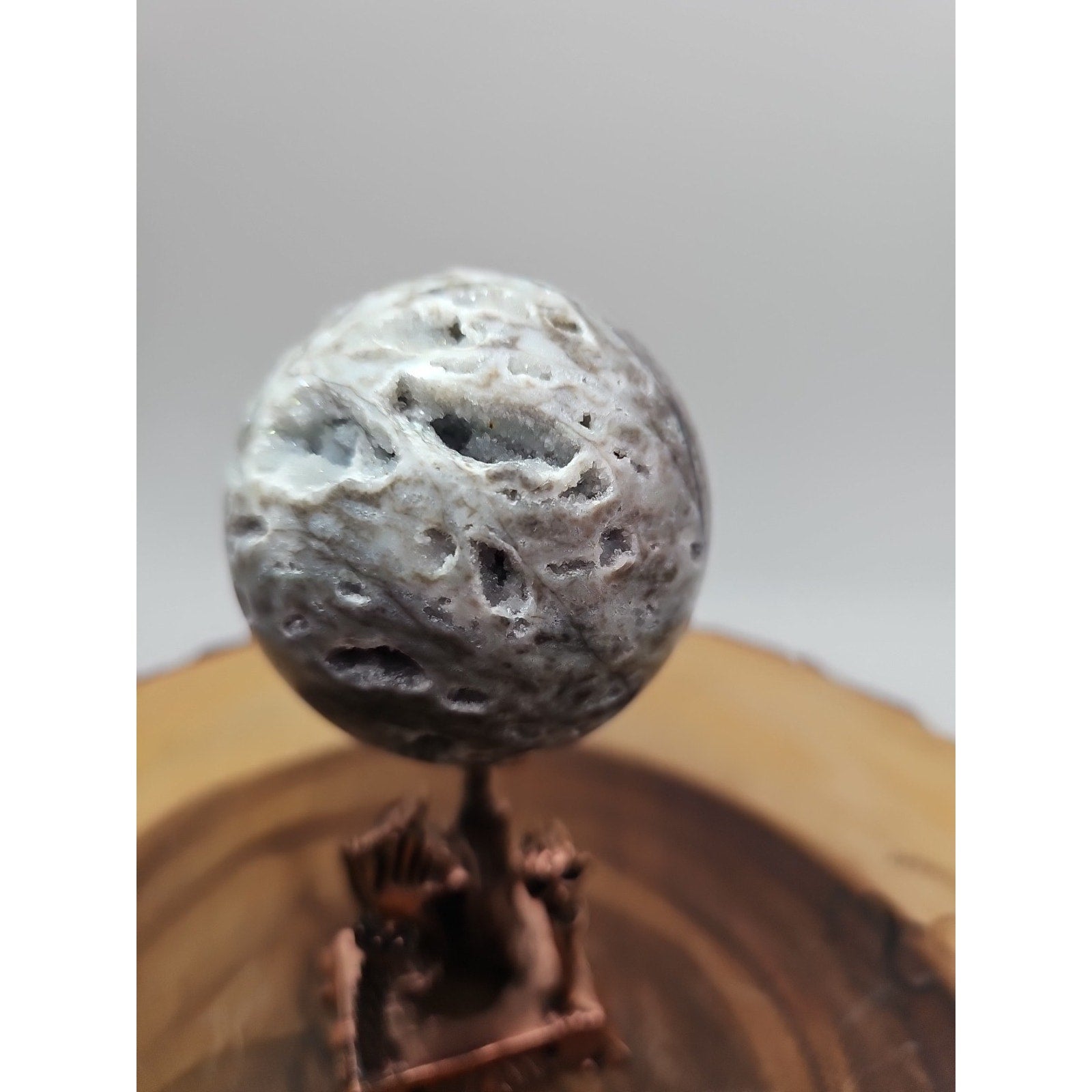 Druzy Ocean Jasper Sphere 62mm With Stand