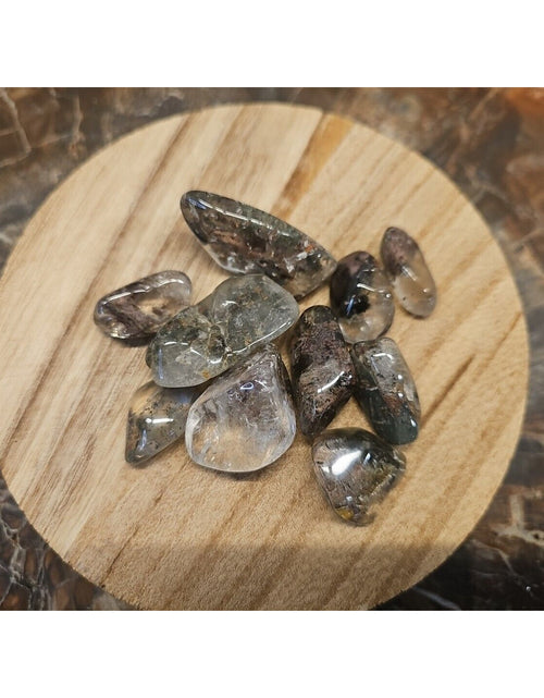 Load image into Gallery viewer, 10Pcs Natural Phantom Ghost Clear Quartz Crystal Stone Tumbled Healing Brazil
