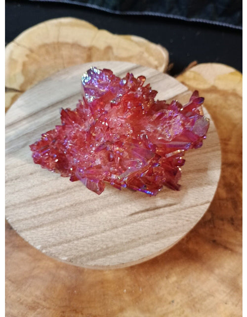 Load image into Gallery viewer, 0.6lb Rainbow Aqua Aura Quartz Crystal Cluster Points Titanium Coating
