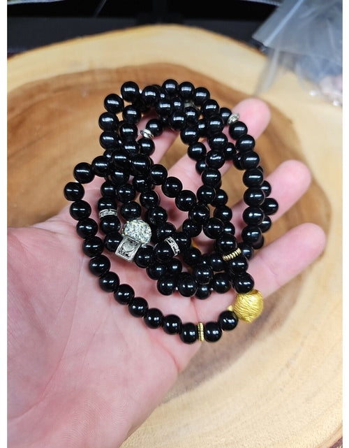 Load image into Gallery viewer, Natural Obsidian Stone Bracelets 5pc Set
