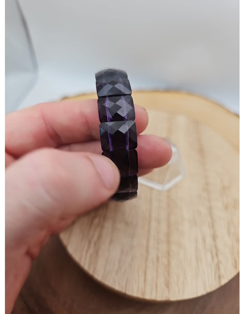 Load image into Gallery viewer, 35.4g Natural Dream Purple Amethyst And Agate Crystal Bangle Bracelet Handmade
