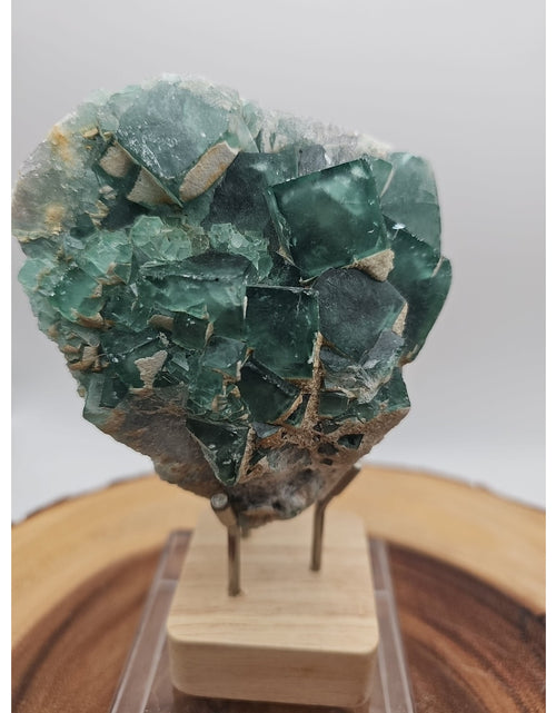 Load image into Gallery viewer, Raw Chunk Fluorite 1.27lb With Stand
