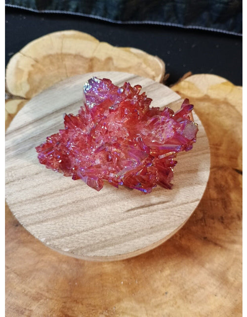 Load image into Gallery viewer, 0.6lb Rainbow Aqua Aura Quartz Crystal Cluster Points Titanium Coating
