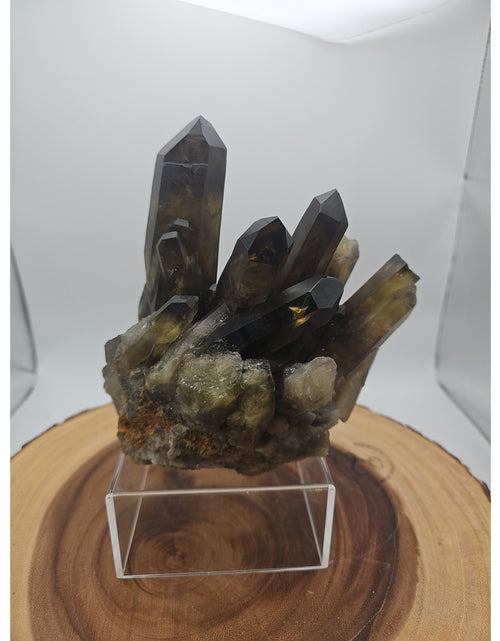 Load image into Gallery viewer, 2.77LB Top rare natural beautiful black quartz crystal cluster mineral sample -
