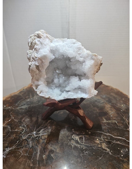 Load image into Gallery viewer, 2.66lbs Geode Crystal Moroccan Quartz W /Stand
